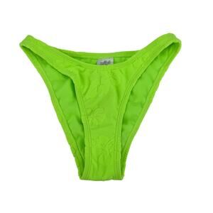 Wild Fable Womens XXS Neon Green High Cut Thong Bikini Swimsuit Bottom
